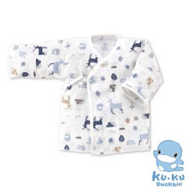 ÁO SƠ SINH KUKU TAY LỬNG, SIZE 0-3 MONTH (2 CÁI/SET) KU2783