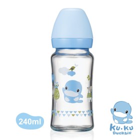 BÌNH SỮA CỔ RỘNG BẰNG THỦY TINH KUKU KU5865 - 240ML