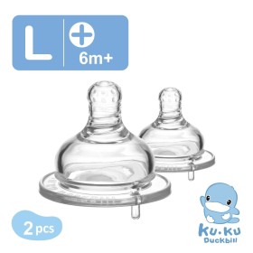 TY THAY SIÊU MỀM  BÌNH SỮA CỔ RỘNG SIZE L KUKU KU5277A (VỈ 2 CÁI)