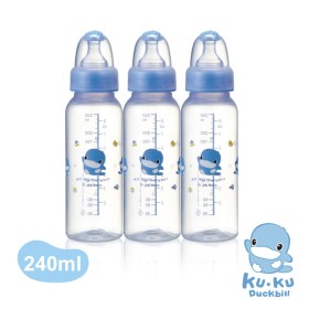 BỘ BÌNH SỮA CỔ NHỎ NHỰA PP KUKU KU5922 - 240ML - SET 3 BÌNH