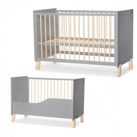 Giường cũi/Nôi đa năng 2in1 Kinderkraft NICO - Màu xám (Không có phụ kiện nệm)